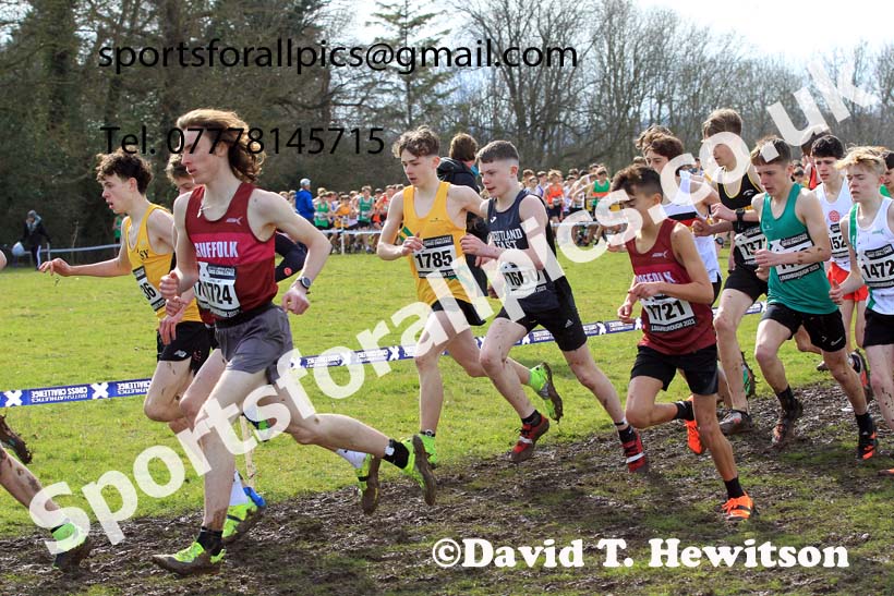Boys Under-15s 2023 UK CAU Inter Counties Cross Country Champs, Prestwold Hall, Loughborough. Photo: David T. Hewitson/Sports for All Pics